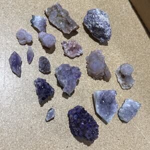 Amethyst & Druzy Quartz Crystal Lot Raw Clusters Mixed Specimens - 2lb 3oz